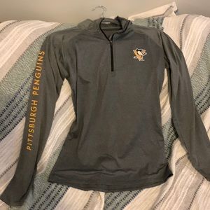 EUC Pittsburgh Penguins Grey 1/4 zip
